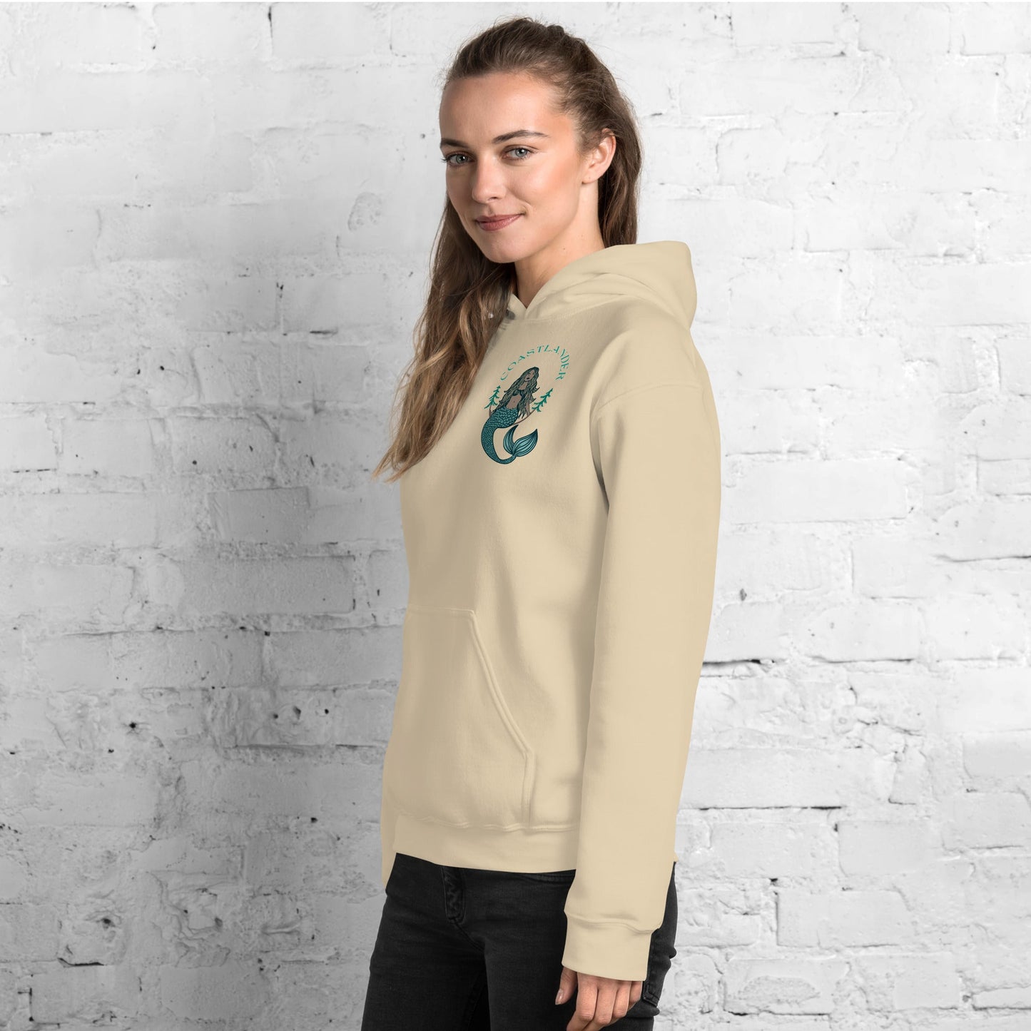 Design of Coastlander Mermaid Design - Unisex Hoodie , the colour is