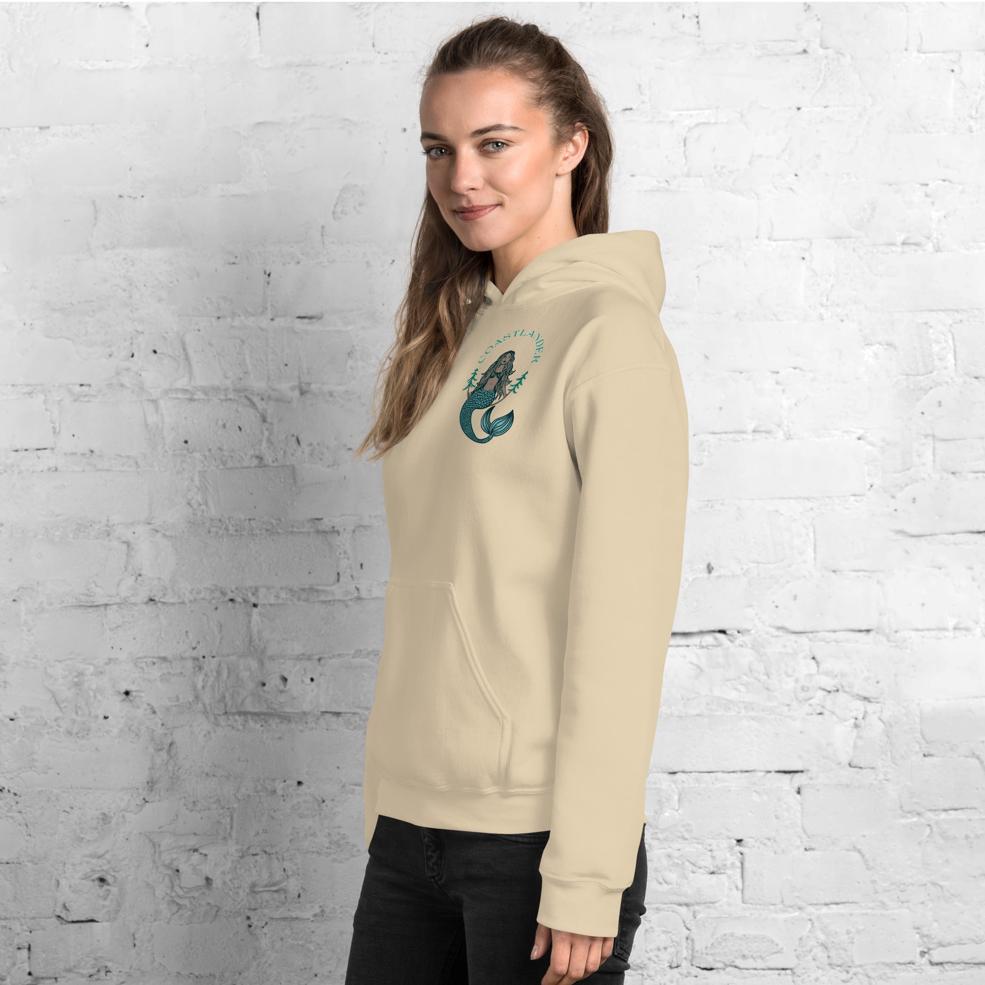 Design of Coastlander Mermaid Design - Unisex Hoodie , the colour is