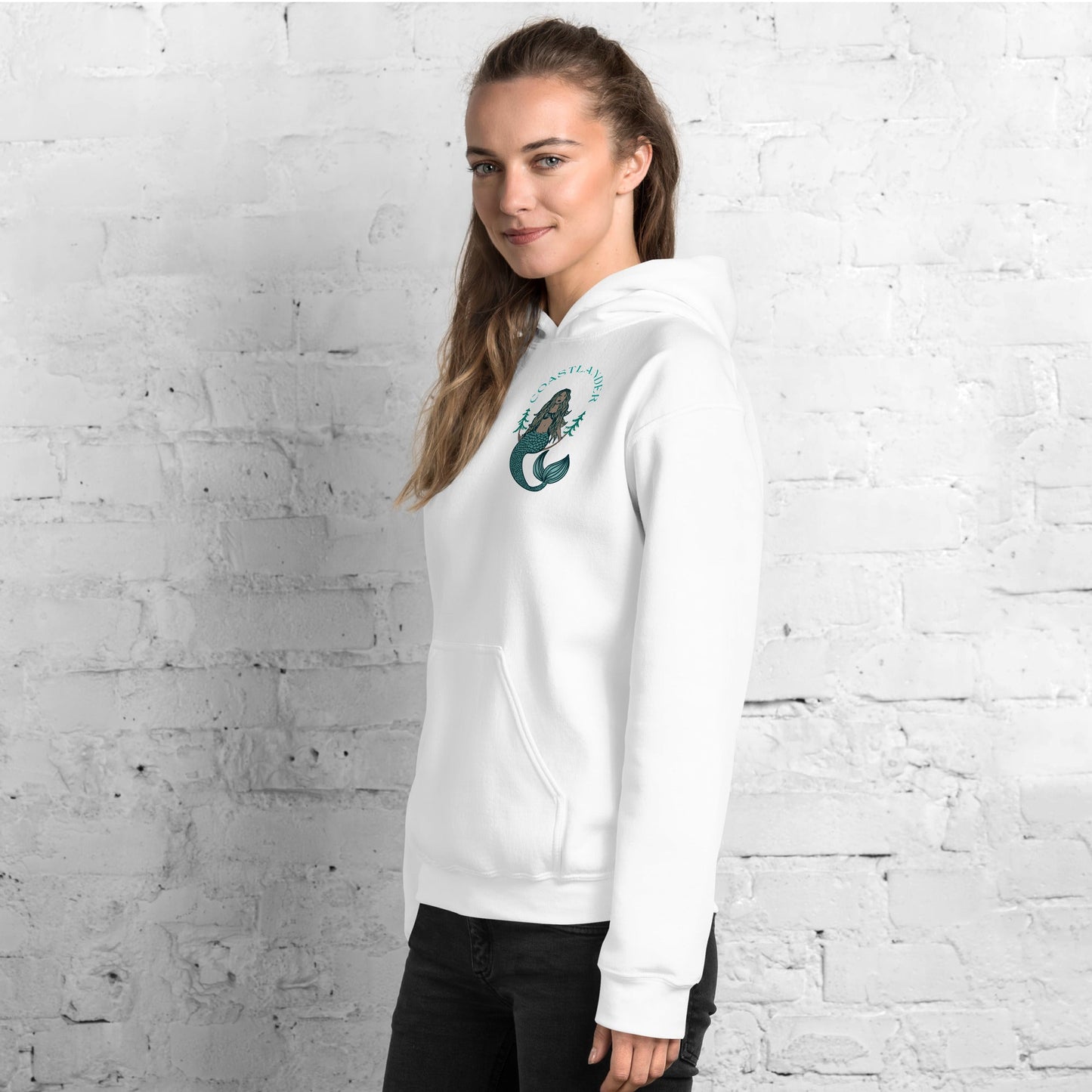 Design of Coastlander Mermaid Design - Unisex Hoodie , the colour is