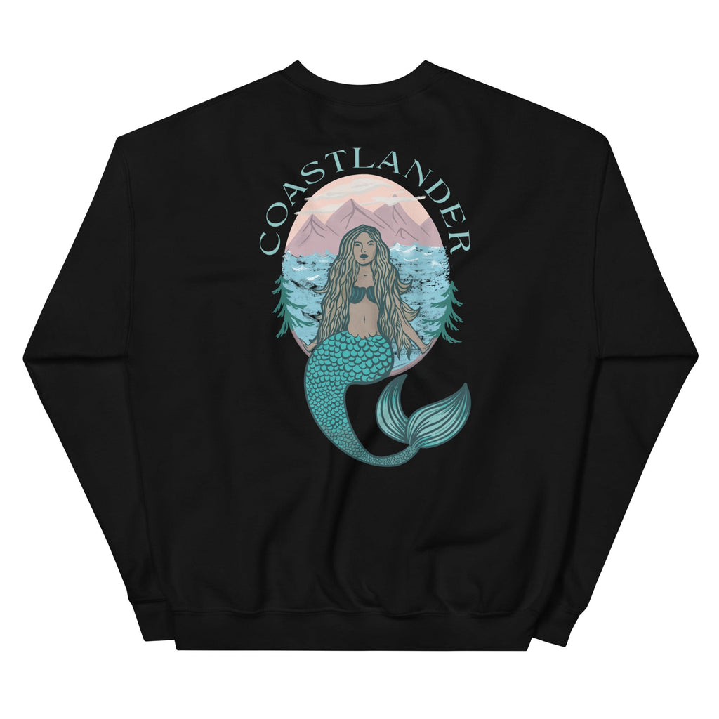 Design of Coastlander Mermaid Design - Unisex Sweatshirt , the colour is Black