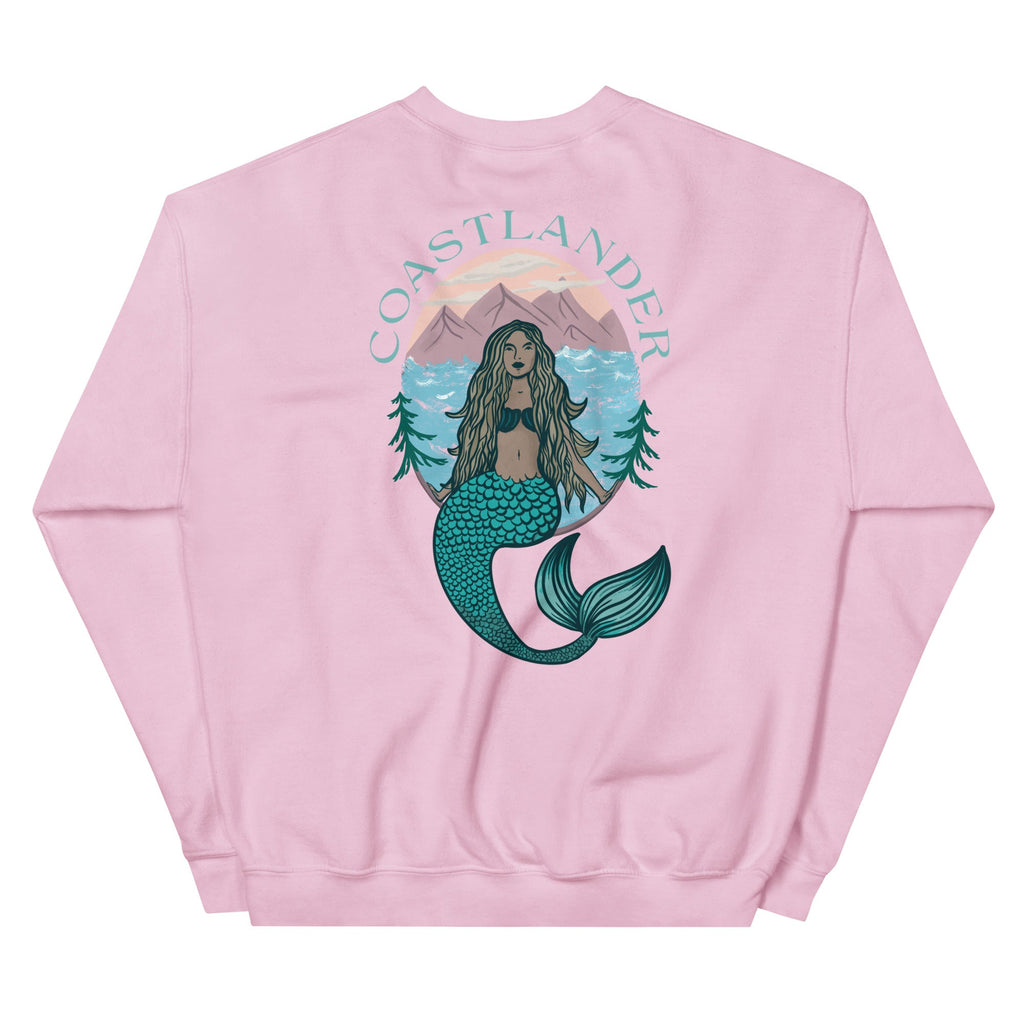 Design of Coastlander Mermaid Design - Unisex Sweatshirt , the colour is Light Pink