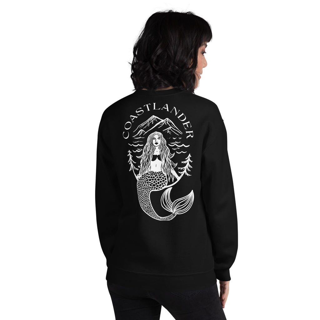 Design of Coastlander Mermaid Design - Unisex Sweatshirt , the colour is Black