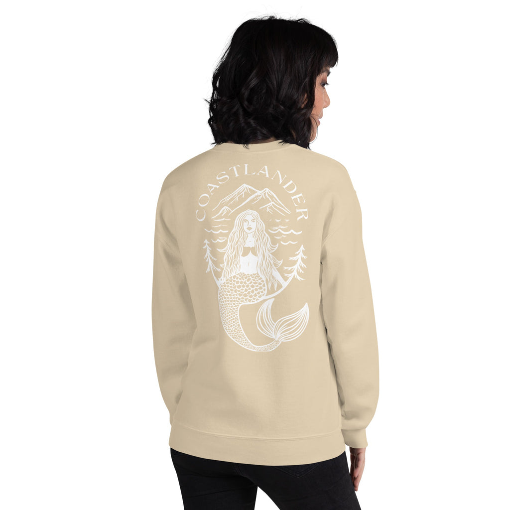 Design of Coastlander Mermaid Design - Unisex Sweatshirt , the colour is Sand