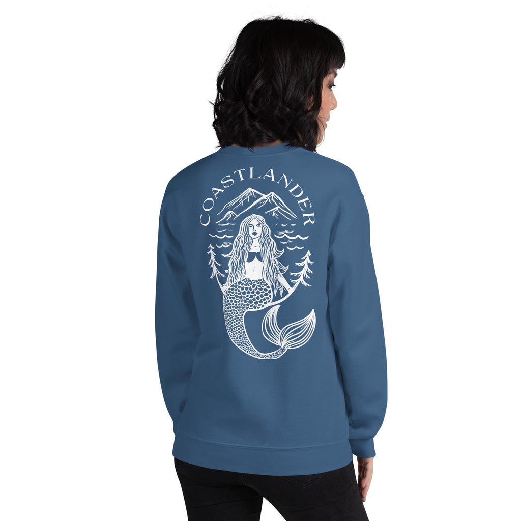 Design of Coastlander Mermaid Design - Unisex Sweatshirt , the colour is Indigo Blue