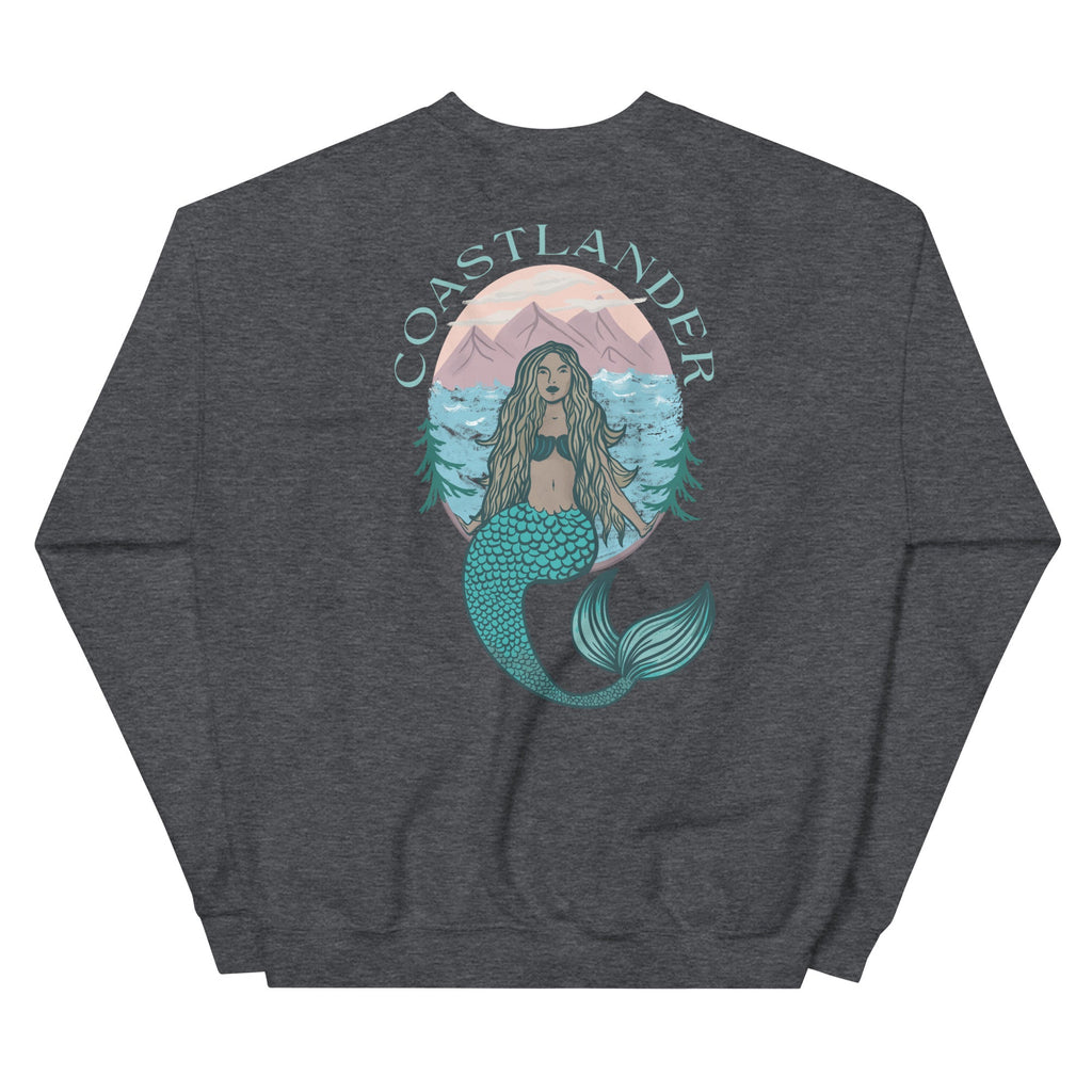 Design of Coastlander Mermaid Design - Unisex Sweatshirt , the colour is Dark Heather