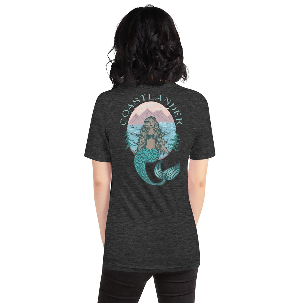Design of Coastlander Mermaid Design - Unisex t-shirt , the colour is Dark Grey Heather