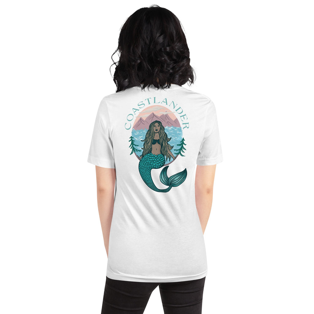 Design of Coastlander Mermaid Design - Unisex t-shirt , the colour is White