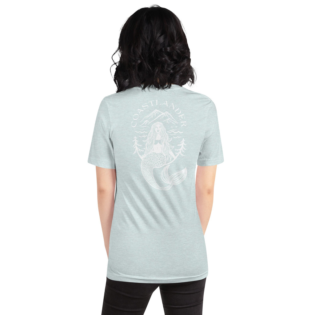 Design of Coastlander Mermaid Design - Unisex t-shirt , the colour is Heather Prism Ice Blue