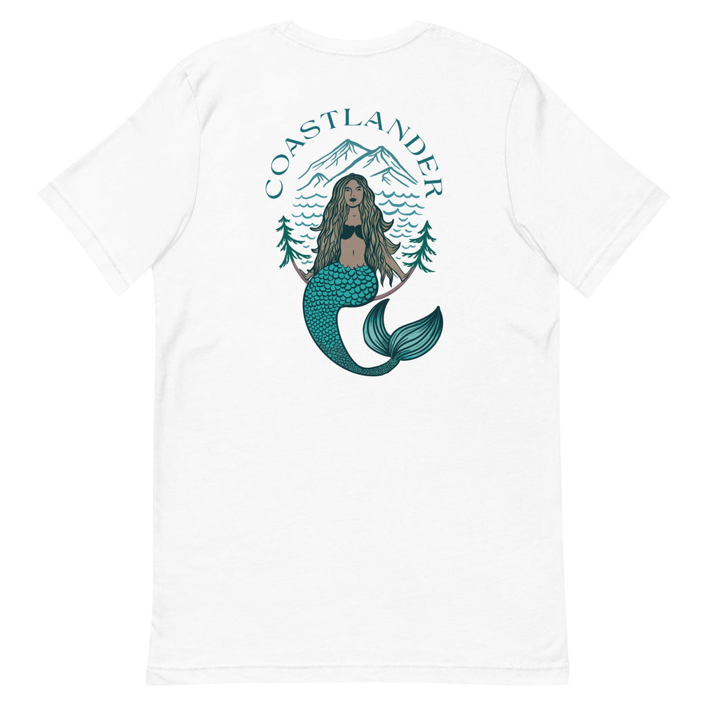 Design of Coastlander Mermaid Design - Unisex t-shirt , the colour is White