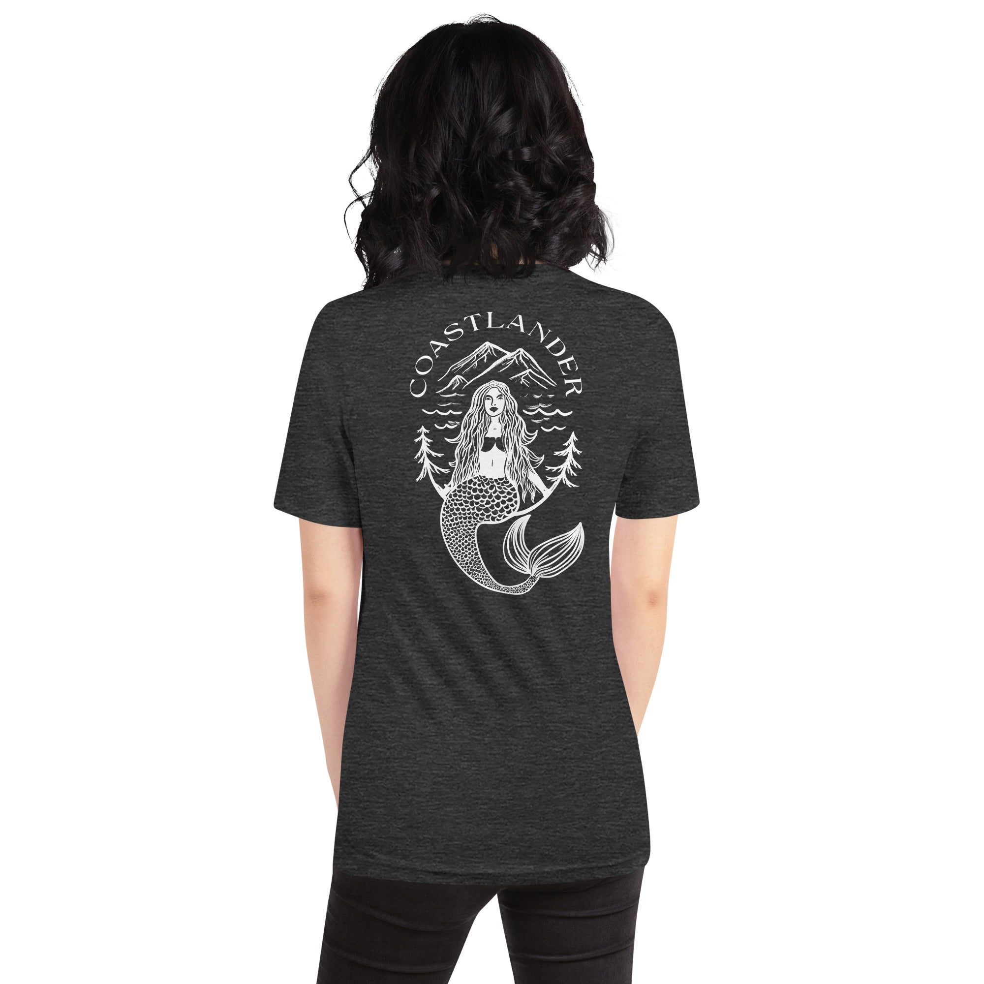 Design of Coastlander Mermaid Design - Unisex t-shirt , the colour is Dark Grey Heather