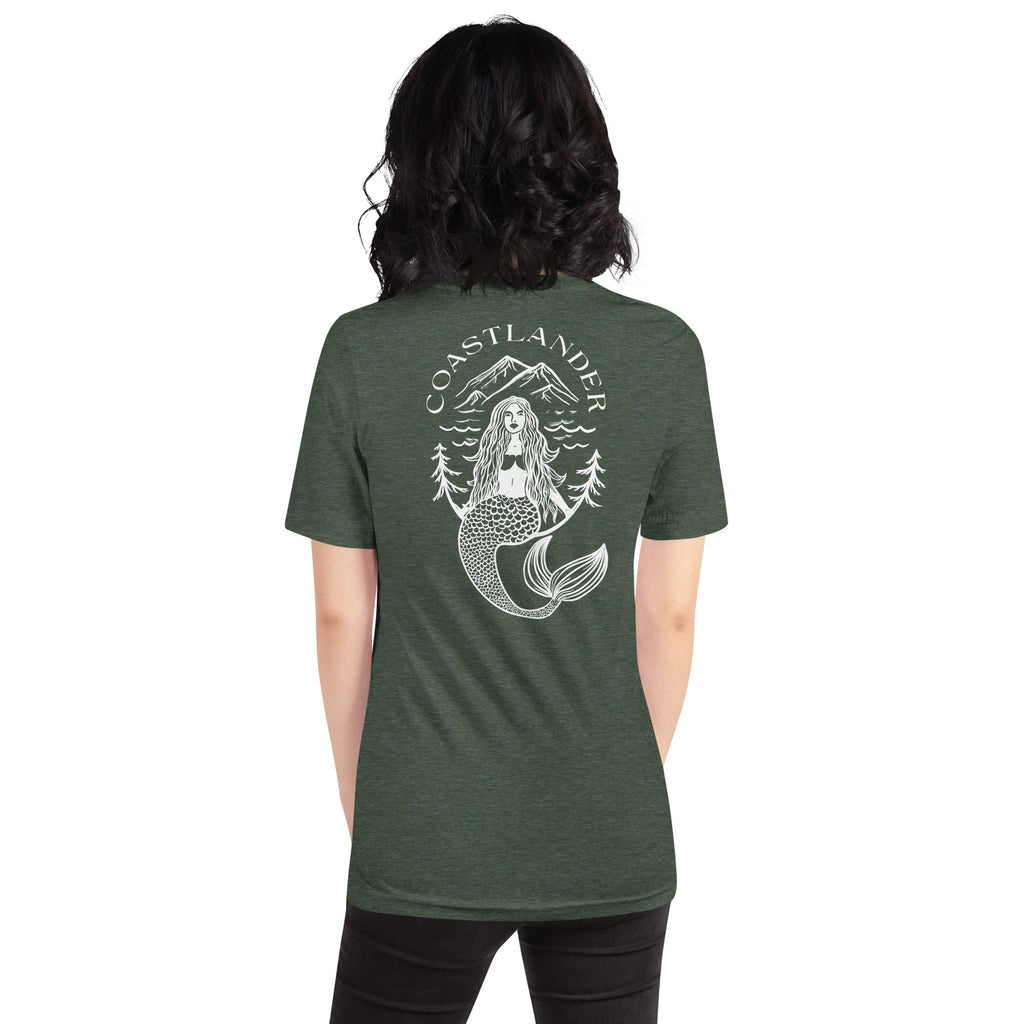 Design of Coastlander Mermaid Design - Unisex t-shirt , the colour is Heather Forest