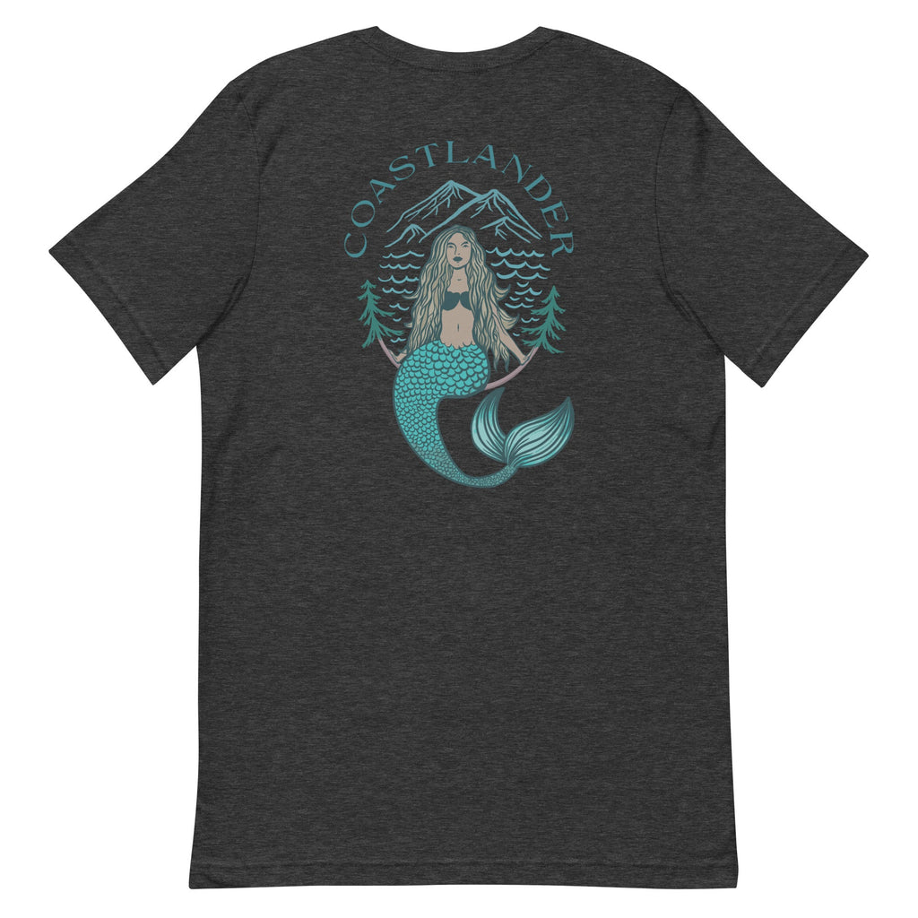 Design of Coastlander Mermaid Design - Unisex t-shirt , the colour is Dark Grey Heather