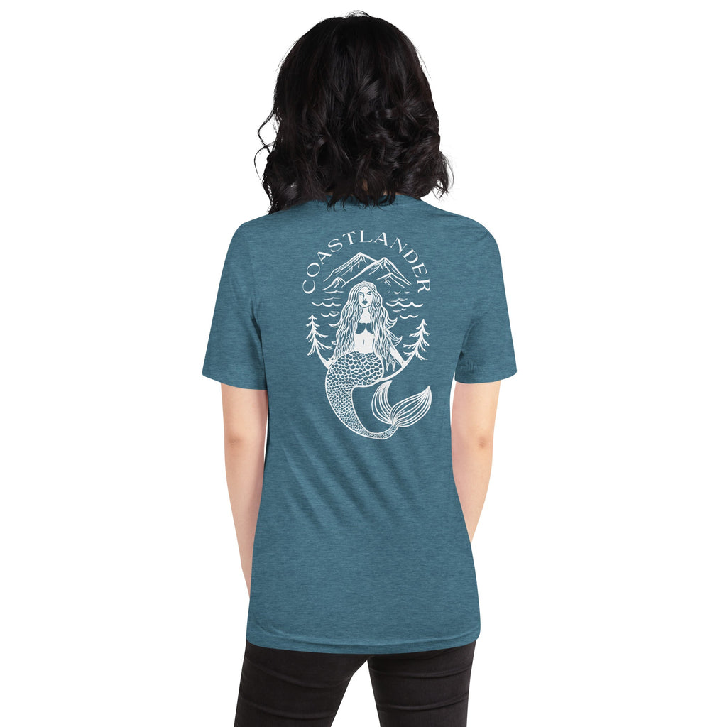 Design of Coastlander Mermaid Design - Unisex t-shirt , the colour is Heather Deep Teal