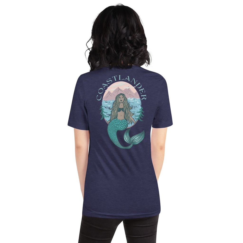 Design of Coastlander Mermaid Design - Unisex t-shirt , the colour is Heather Midnight Navy