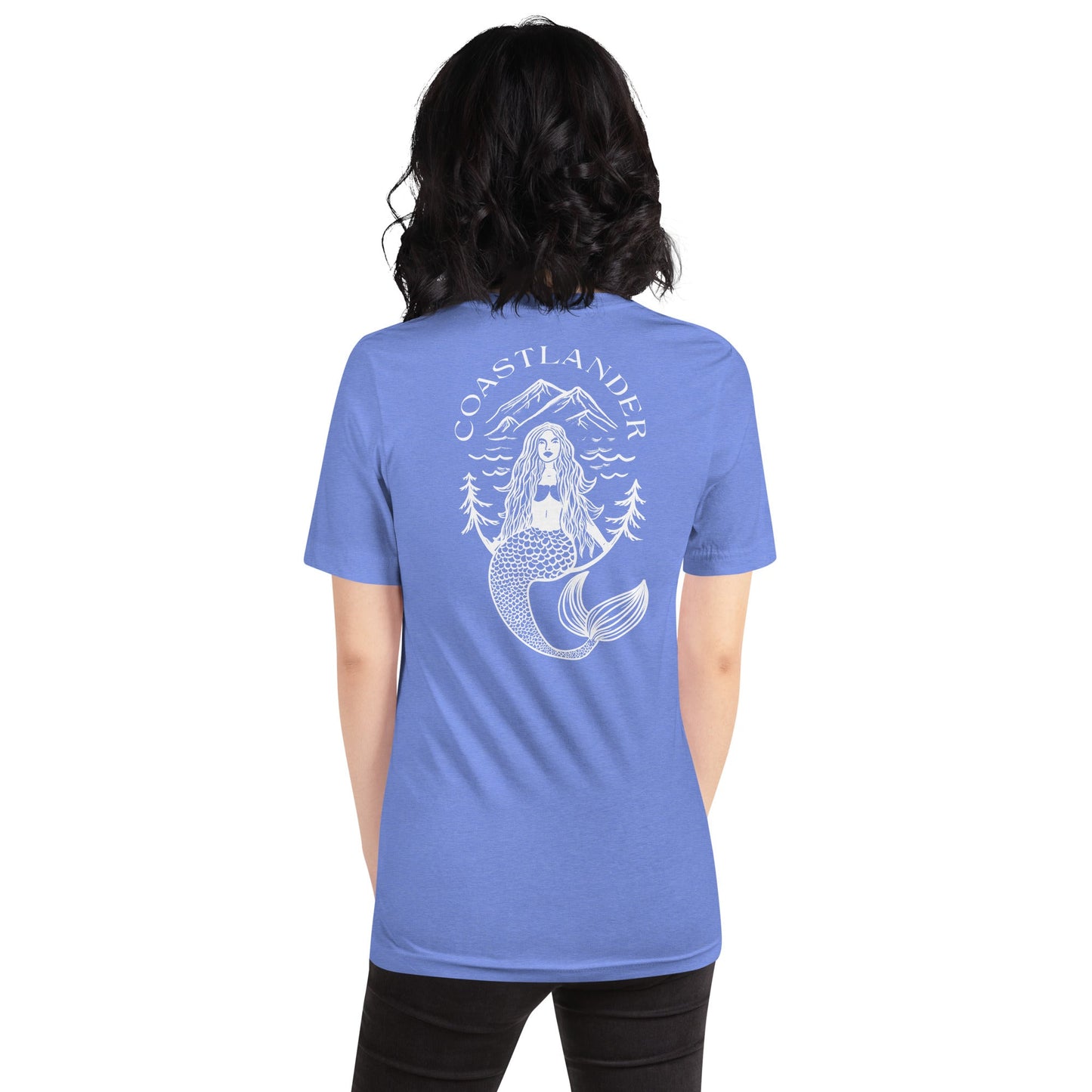 Design of Coastlander Mermaid Design - Unisex t-shirt , the colour is Heather Columbia Blue