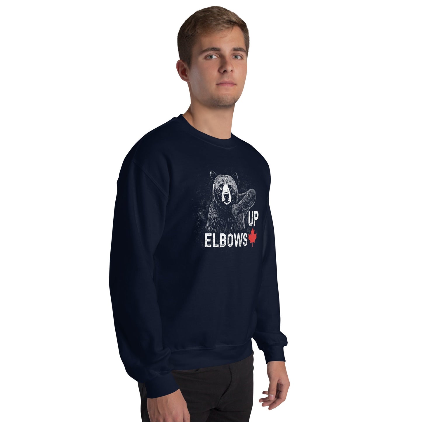 Design of Elbow UP Bear - Unisex Sweatshirt , the colour is