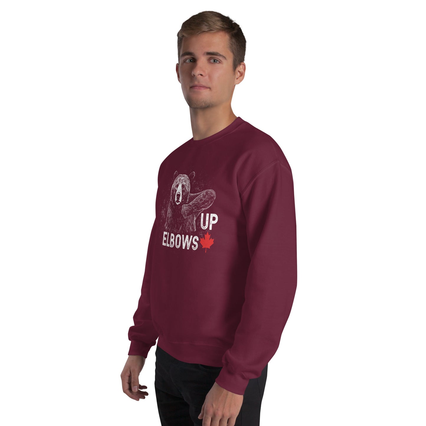 Design of Elbow UP Bear - Unisex Sweatshirt , the colour is