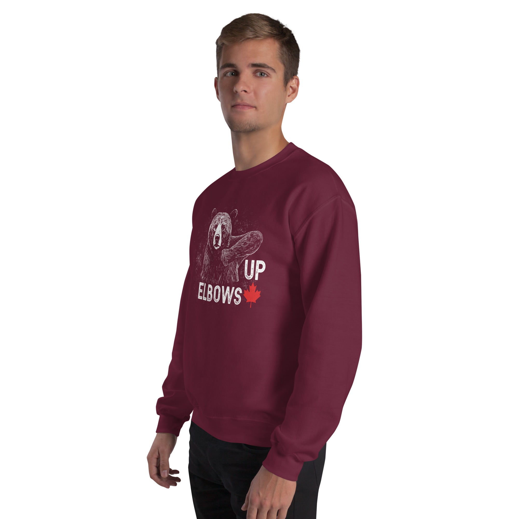Design of Elbow UP Bear - Unisex Sweatshirt , the colour is