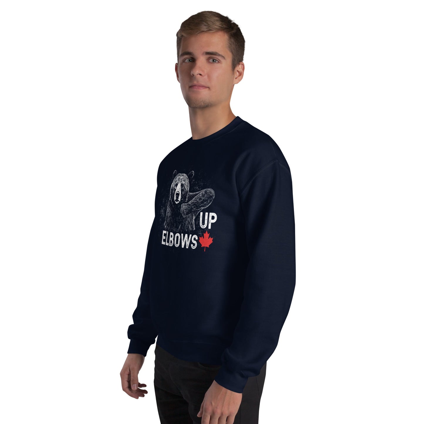 Design of Elbow UP Bear - Unisex Sweatshirt , the colour is