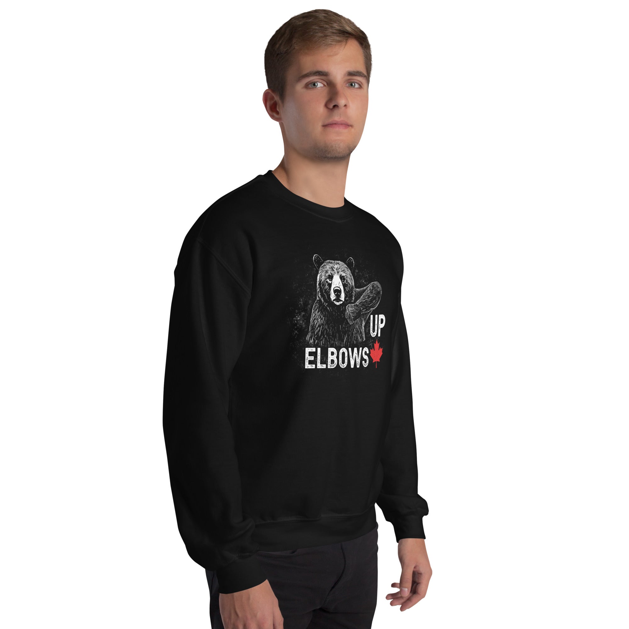 Design of Elbow UP Bear - Unisex Sweatshirt , the colour is
