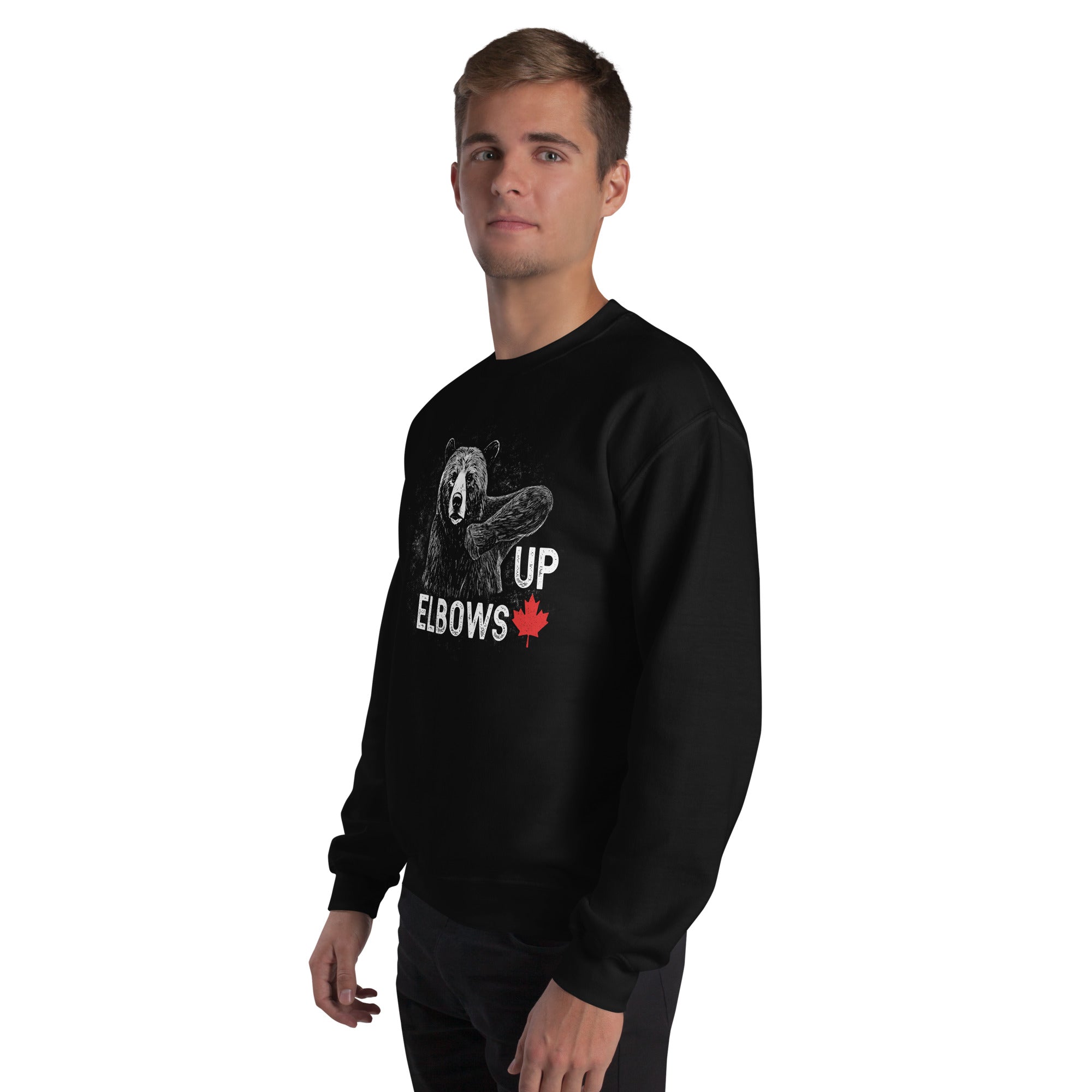 Design of Elbow UP Bear - Unisex Sweatshirt , the colour is