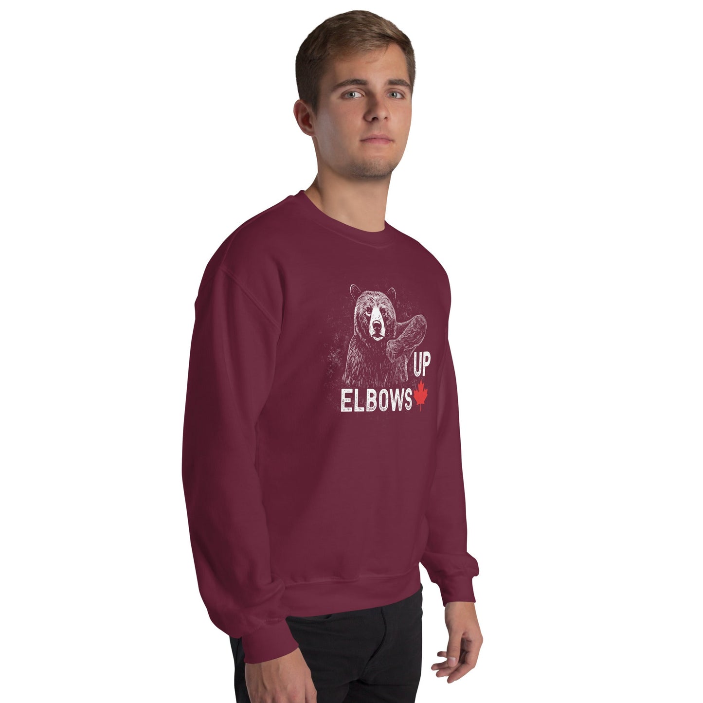Design of Elbow UP Bear - Unisex Sweatshirt , the colour is
