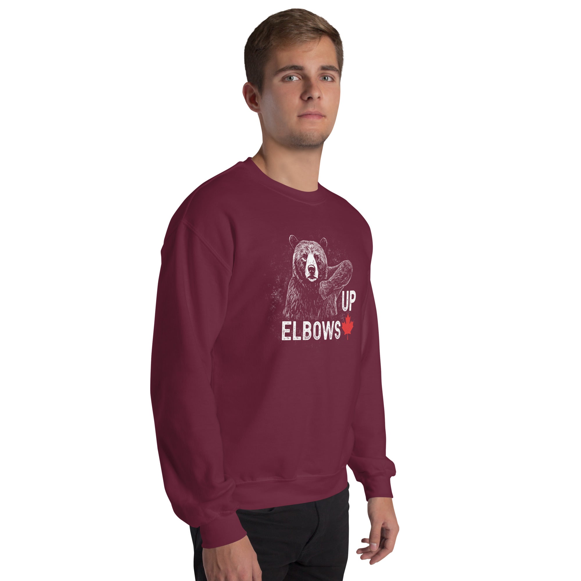 Design of Elbow UP Bear - Unisex Sweatshirt , the colour is