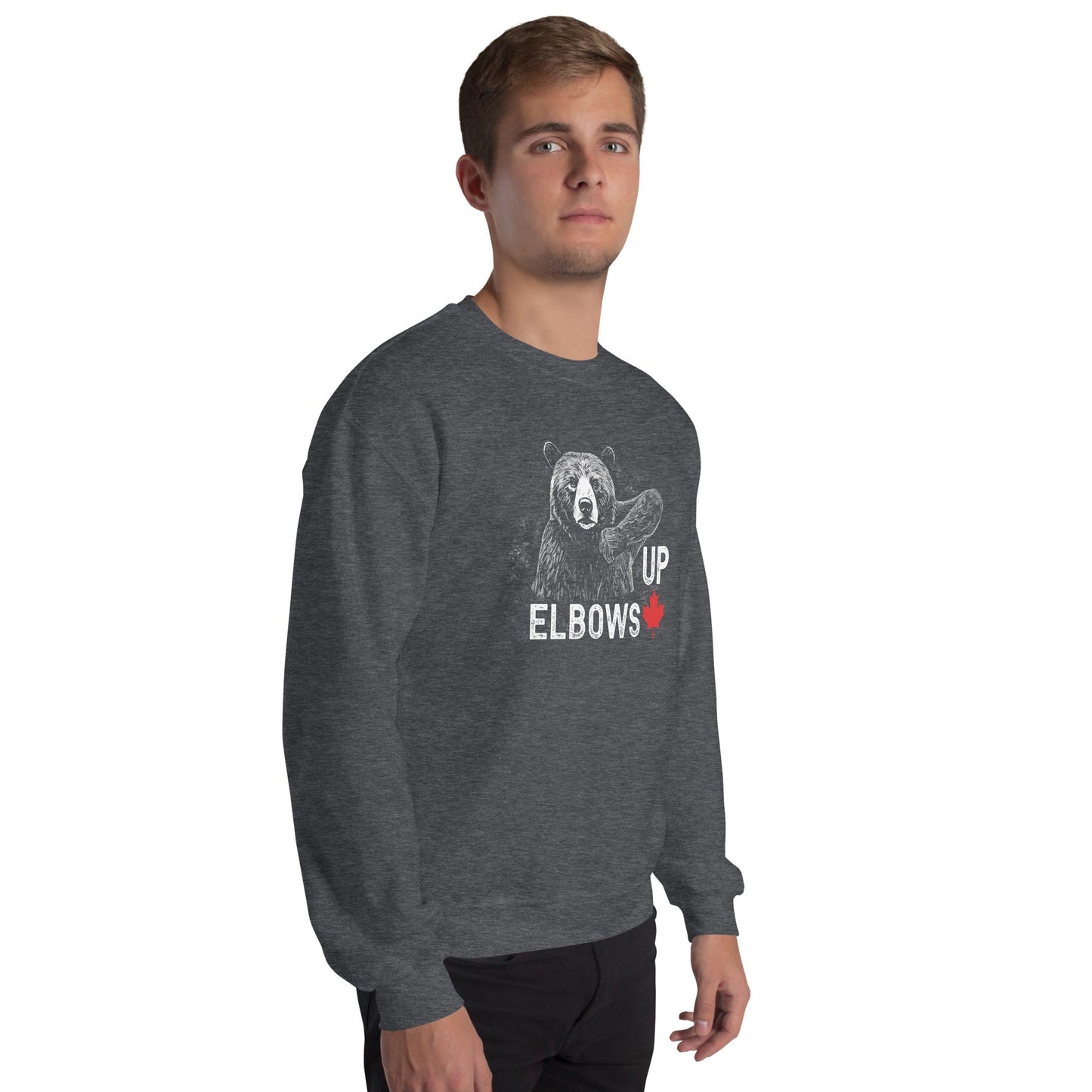 Design of Elbow UP Bear - Unisex Sweatshirt , the colour is