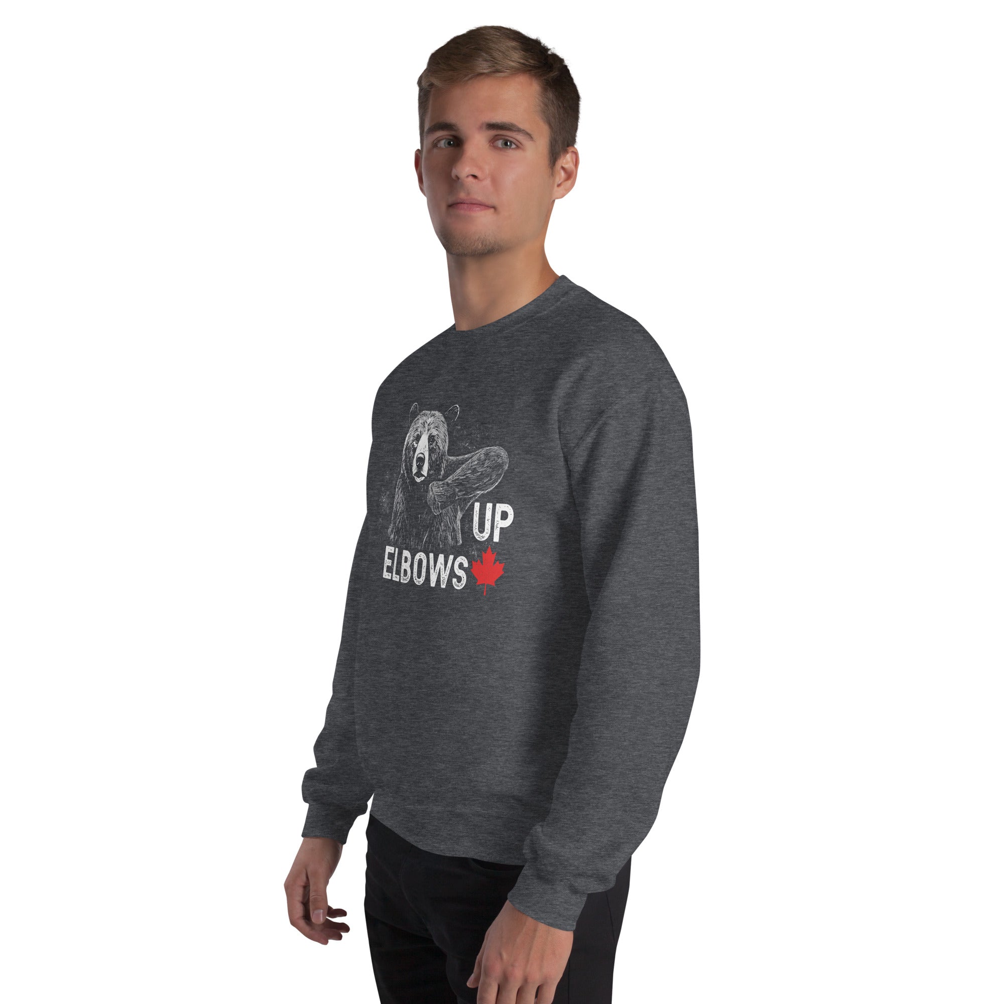 Design of Elbow UP Bear - Unisex Sweatshirt , the colour is