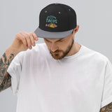 Design of Fishin For Tacos - Snapback Hat , the colour is Black Silver