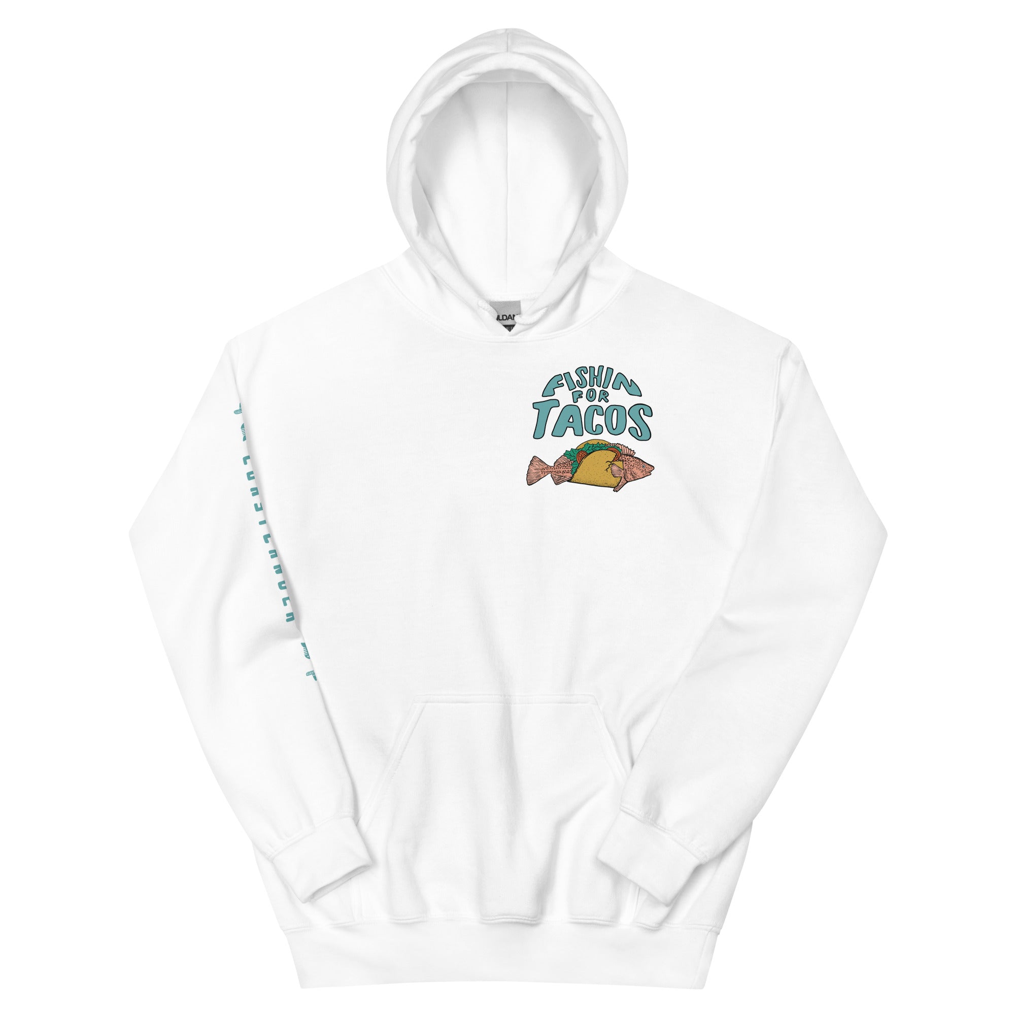 Design of Fishin For Tacos - Unisex Hoodie , the colour is