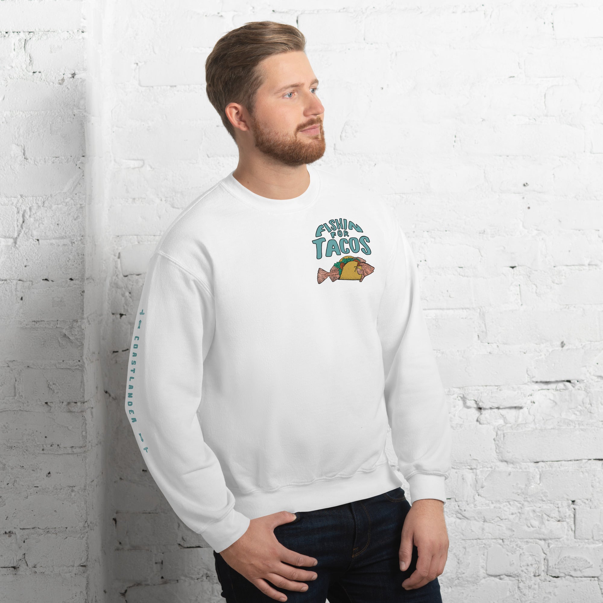 Design of Fishin For Tacos - Unisex Sweatshirt , the colour is