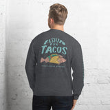 Design of Fishin For Tacos - Unisex Sweatshirt , the colour is Dark Heather