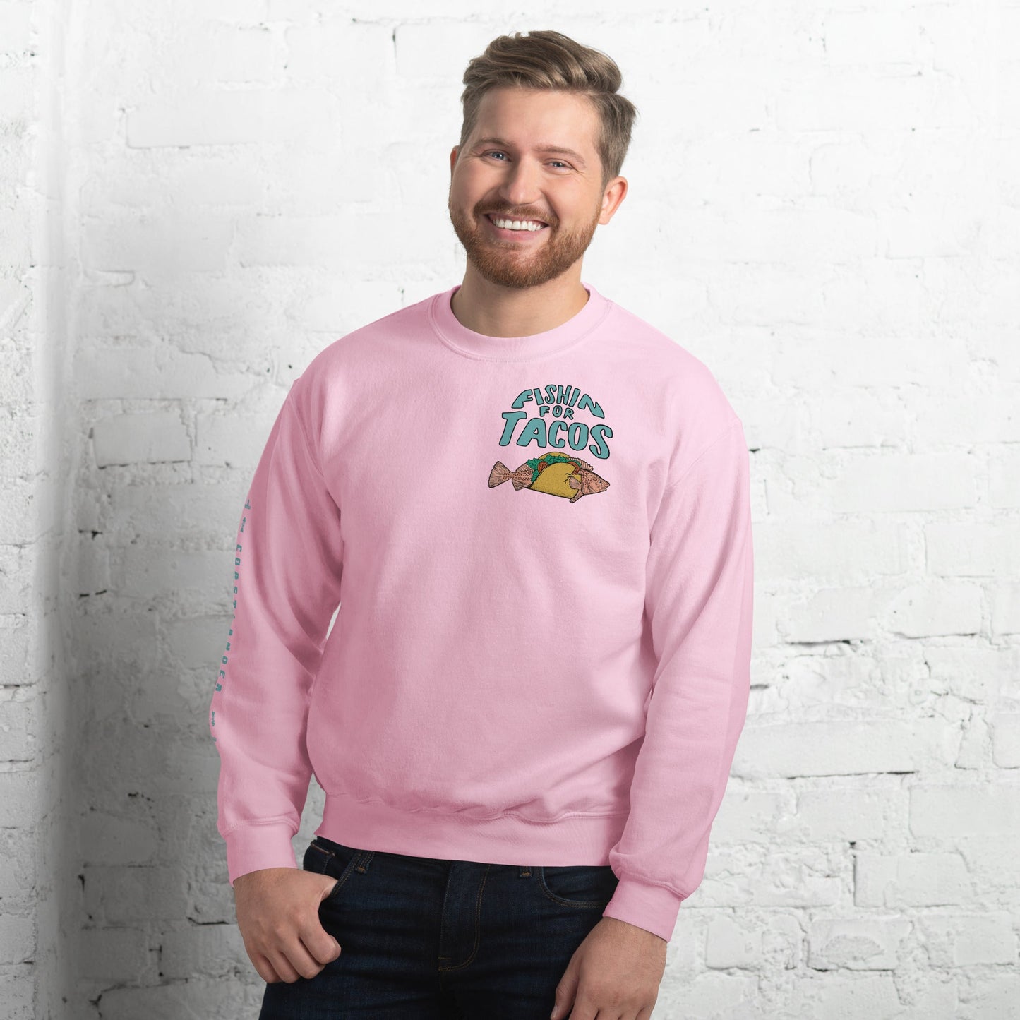 Design of Fishin For Tacos - Unisex Sweatshirt , the colour is