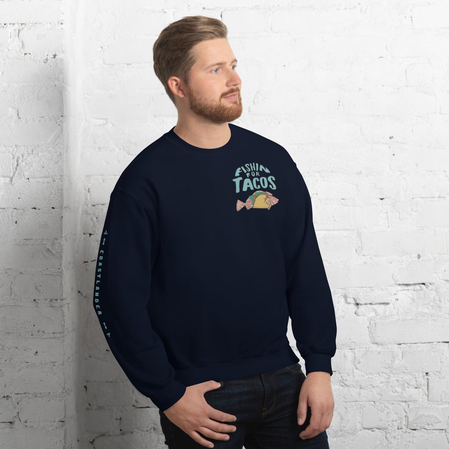 Design of Fishin For Tacos - Unisex Sweatshirt , the colour is