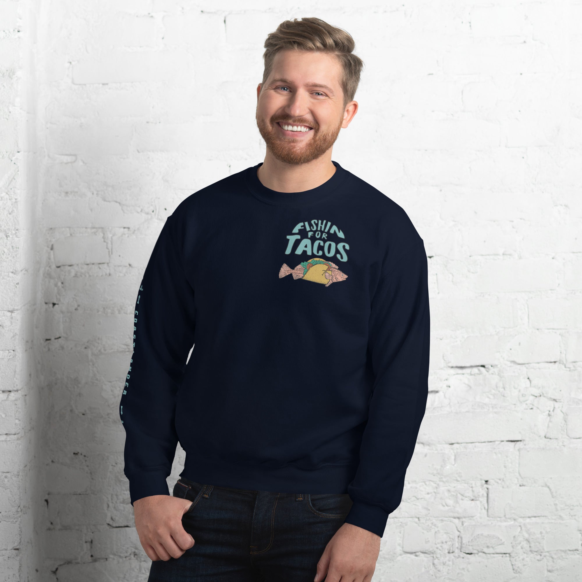 Design of Fishin For Tacos - Unisex Sweatshirt , the colour is