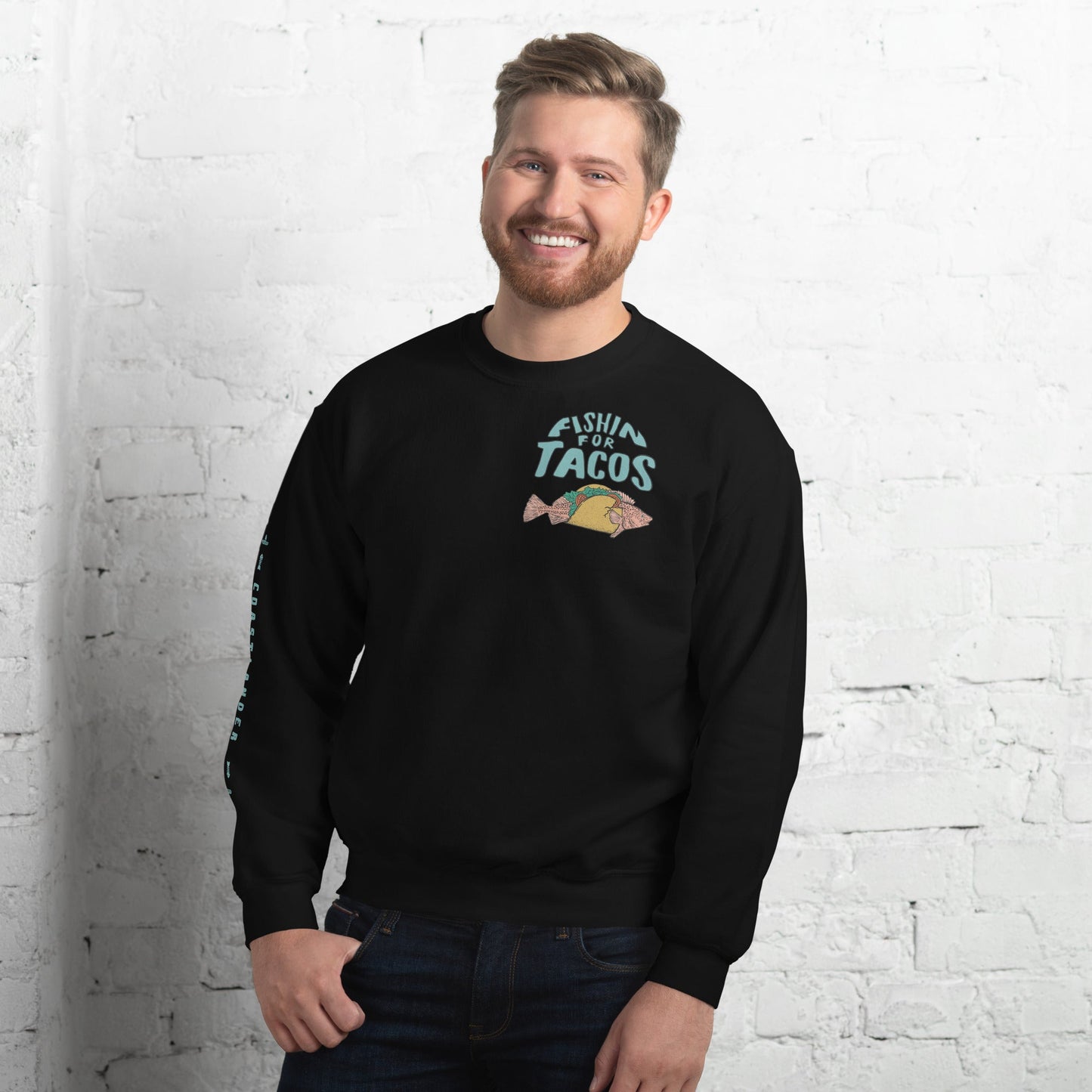 Design of Fishin For Tacos - Unisex Sweatshirt , the colour is