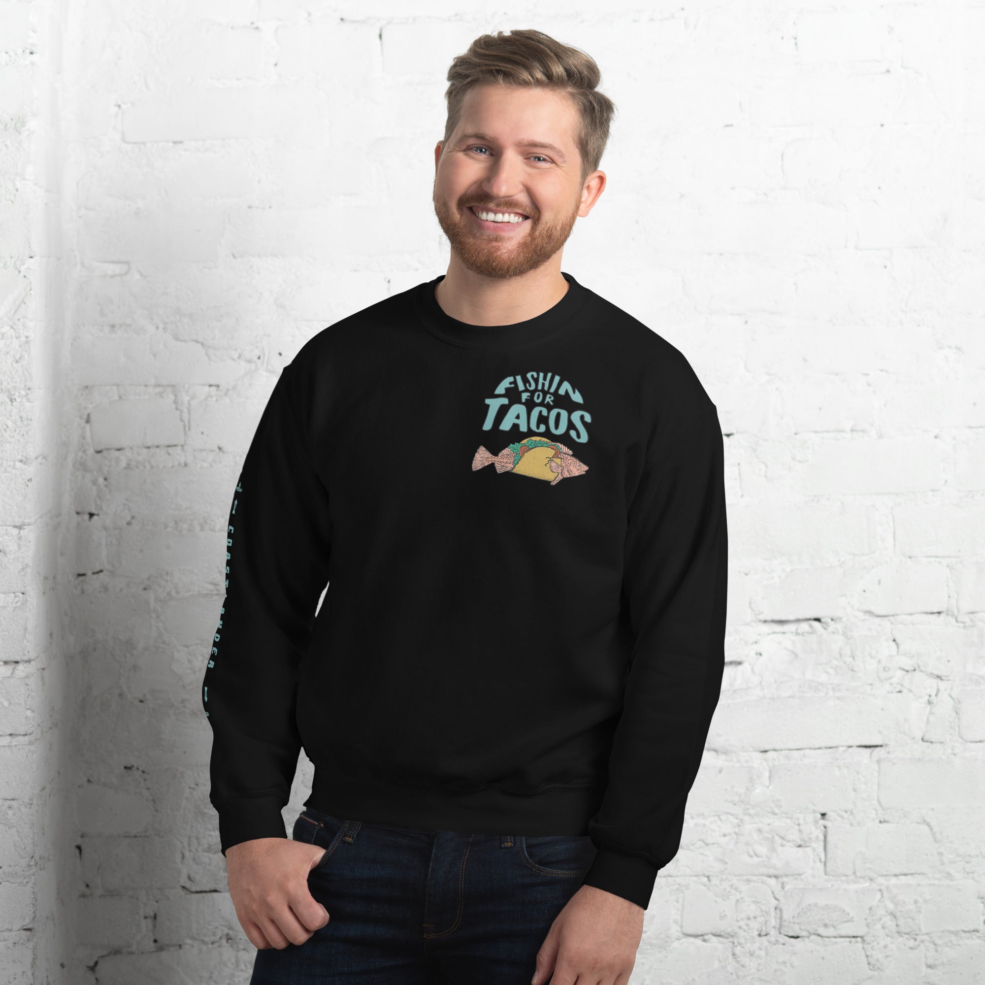 Design of Fishin For Tacos - Unisex Sweatshirt , the colour is