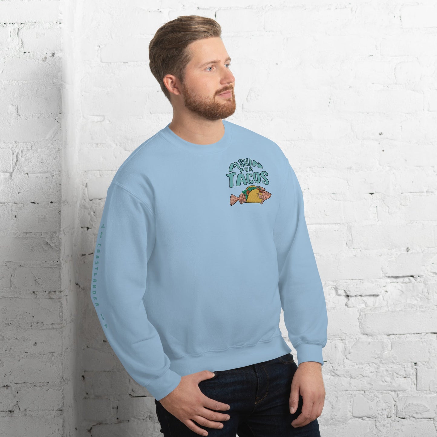 Design of Fishin For Tacos - Unisex Sweatshirt , the colour is