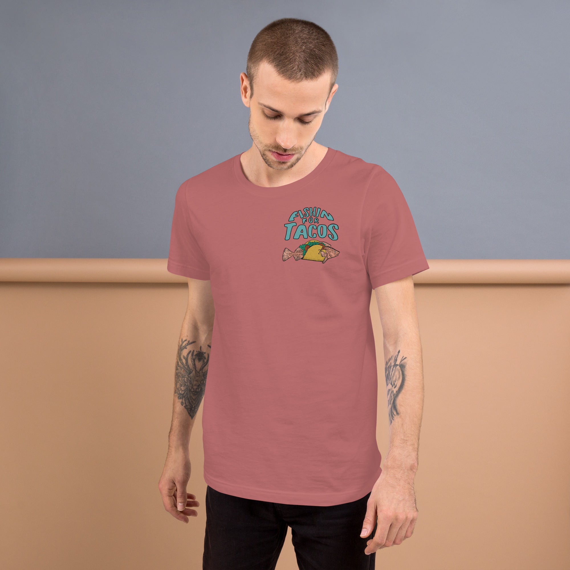 Design of Fishin For Tacos - Unisex t-shirt , the colour is