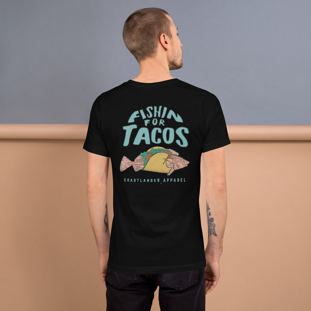 Design of Fishin For Tacos - Unisex t-shirt , the colour is Black
