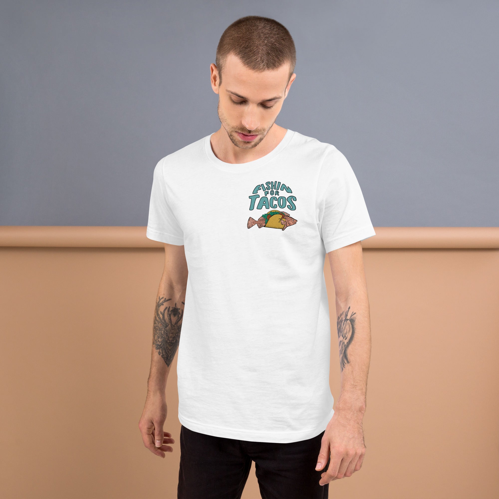 Design of Fishin For Tacos - Unisex t-shirt , the colour is