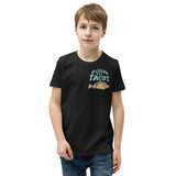 Design of Fishin For Tacos - Youth Short Sleeve T-Shirt , the colour is