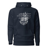 Design of Floating Island & trees - Unisex Hoodie , the colour is Navy Blazer