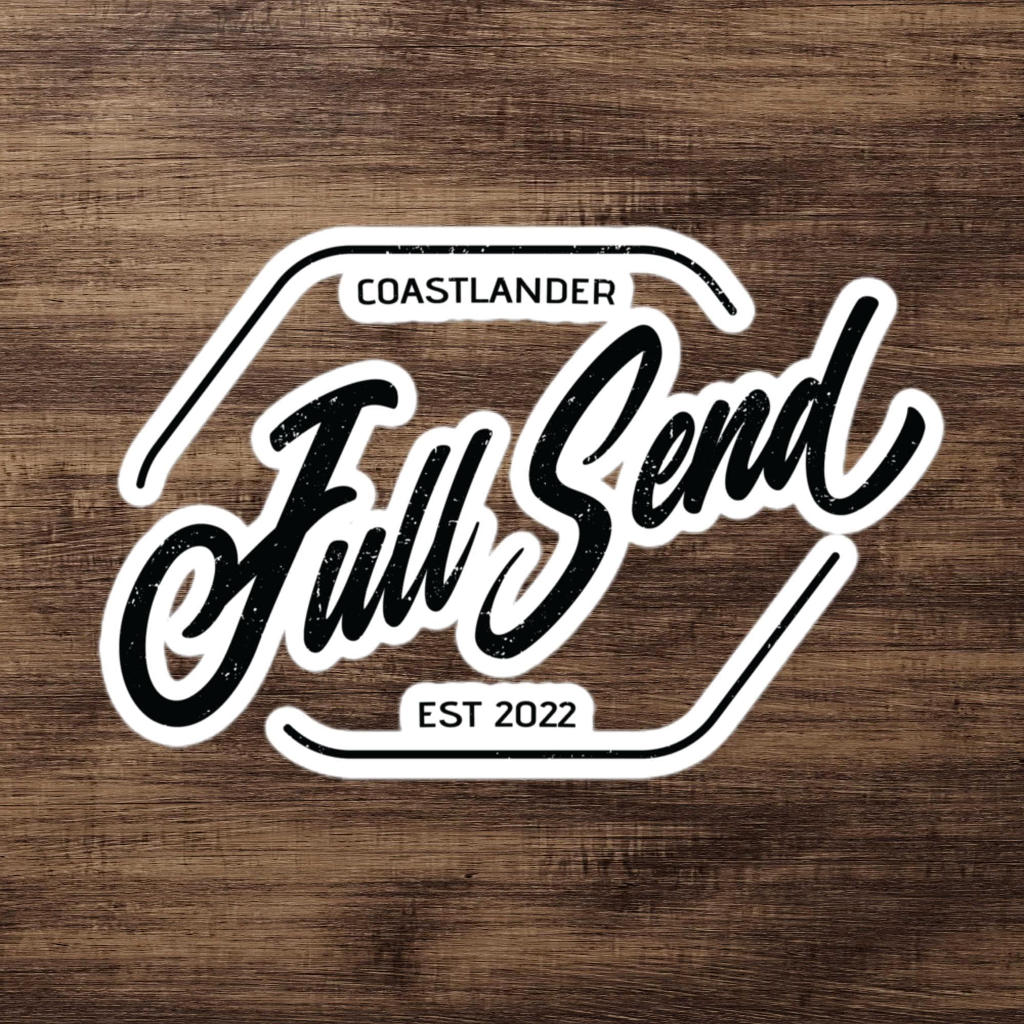 Design of FULL SEND - Bubble-free stickers , the colour is 5.5″×5.5″