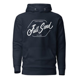 Design of FULL SEND - Unisex Hoodie , the colour is Navy Blazer
