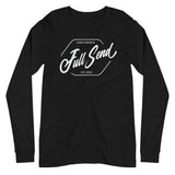 Design of FULL SEND - Unisex Long Sleeve Tee , the colour is Black Heather