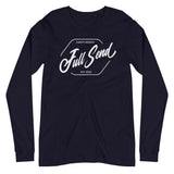 Design of FULL SEND - Unisex Long Sleeve Tee , the colour is Navy