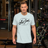 Design of FULL SEND - Unisex t-shirt , the colour is Heather Prism Ice Blue