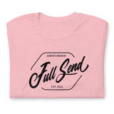 Design of FULL SEND - Unisex t-shirt , the colour is Pink